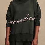 Barker High-Neck Long Sleeve Side Zipper Sweatshirt and Elastic Waist Pocketed Loose Pants Set