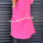 Warm Call Knit Long Sleeve Zipper Plush Hooded Pocket Loose Cardigan