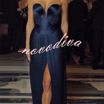 Stunning The Audience Pliss¨¦ Satin Off Shoulder Drape Slit Gown Maxi Dress