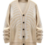 KZZ Men's Printed Button-Front Knit Top