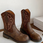 British retro embroidered western cowboy boots