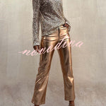 Keep It Shine Sequin Long Sleeve Shift Blouse