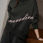 Barker High-Neck Long Sleeve Side Zipper Sweatshirt and Elastic Waist Pocketed Loose Pants Set