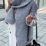 Winter handmade thick wool knitted scarf