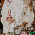 Christmas Claus Sequined Casual Loose Sweatshirt