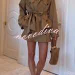 Chic Comfort Mid Rise Elastic Waist Contrast Buttons Pocket Mini Skort