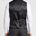 KZZ Men's solid color button front pocket suit vest