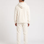 KZZ Fleece-lined letter-embroidered hoodie and elastic-waist trousers
