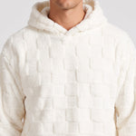 KZZ Fleece-lined letter-embroidered hoodie and elastic-waist trousers