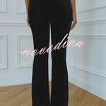 Delicate Daze Velvet High Rise Elastic Waist Flare Pants
