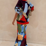 Abstract Geometric Pattern Knitted Jacket