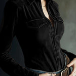 Stylish Suede Long-sleeved Button-down Casual Shirt