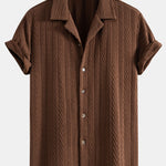 Textured Jacquard Cuban Shirt & Crinkle Texture Straight Trousers