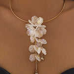 Fashionable Tassel Floral Mermaid Pearlescent Earrings