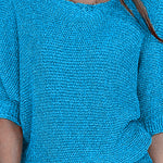 Crew Neck Knitted Half Sleeve Sweater