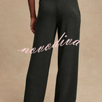Barker High-Neck Long Sleeve Side Zipper Sweatshirt and Elastic Waist Pocketed Loose Pants Set