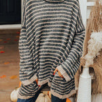 Perfect Timing Stripe Pocketed Tunic Sweater