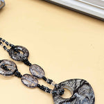 Leopard Print Long Geometric Accessories Necklace