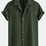 Textured Jacquard Cuban Shirt & Crinkle Texture Straight Trousers