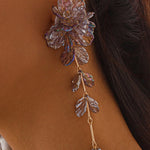 Fashionable Tassel Floral Mermaid Pearlescent Earrings