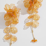 Fashionable Tassel Floral Mermaid Pearlescent Earrings