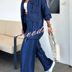 Easy on Me Metallic Fabric Elastic Waist Pocketed Wide Leg Pants