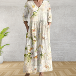 Yulya™ | Elegant Floral Print Midi Dress
