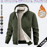 KZZ Men's winter hooded jacket, multi-pocket casual lapel men's top