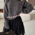 Upper East Chic Knit Wide Neck Long Sleeve Relaxed Sweater