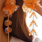 Fashionable Tassel Floral Mermaid Pearlescent Earrings
