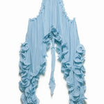 Romantic Drama Chiffon Wavy Ruffles Halter Irregular A-line Top