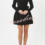 Gift for You Puff Shoulder Long Sleeve Back Bow Detail Mini Dress