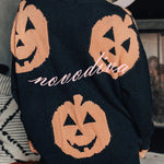 Hey Pumpkin Knit Loose Pullover Halloween Sweater