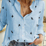 French Countryside Printed Cotton Linen Top