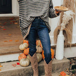Perfect Timing Stripe Pocketed Tunic Sweater