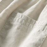 Cotton Blend Striped Shirt with Buttons & Straight Linen Trousers