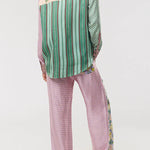 Dragon Season Unique Print Patchwork Pocketed Loose Shirt