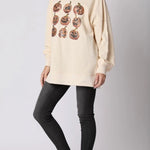 Halloween Pumpkin Sequin Loose Casual Sweatshirt