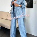 Easy on Me Metallic Fabric Elastic Waist Pocketed Wide Leg Pants