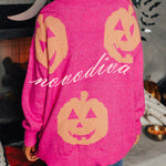 Hey Pumpkin Knit Loose Pullover Halloween Sweater
