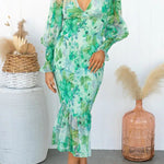 Garden Gathering Floral Smocked Waist Midi Dress