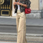 Dashing Darling Metallic Fabric High Waist Pocketed Wide Leg Pants