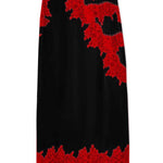 Sunday Social Contrast Color Satin Lace Trim Mid Rise Maxi Skirt