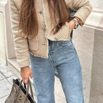 Joy To The World Tweed Metal Button Pocket Jacket