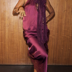 Sunday Social Contrast Color Satin Lace Trim Mid Rise Maxi Skirt