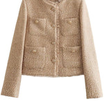 Joy To The World Tweed Metal Button Pocket Jacket