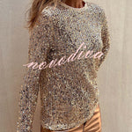 Keep It Shine Sequin Long Sleeve Shift Blouse