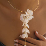 Fashionable Tassel Floral Mermaid Pearlescent Earrings