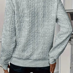 Solid Color Casual Long Sleeve Round Neck Zipper Sweatshirt