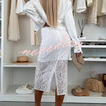 Ellien Solid Color Button Long Sleeve Crop Lapel Blazer